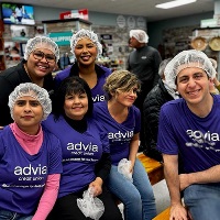 Advians fight food insecurity by volunteering at food pantries like Fish & Loaves in Taylor, MI, Kalamazoo Loaves & Fishes, MidCity Nutrition in Port Huron, MI, Walworth Food & Diaper Bank, and Feed My Starving Children in Libertyville, IL.